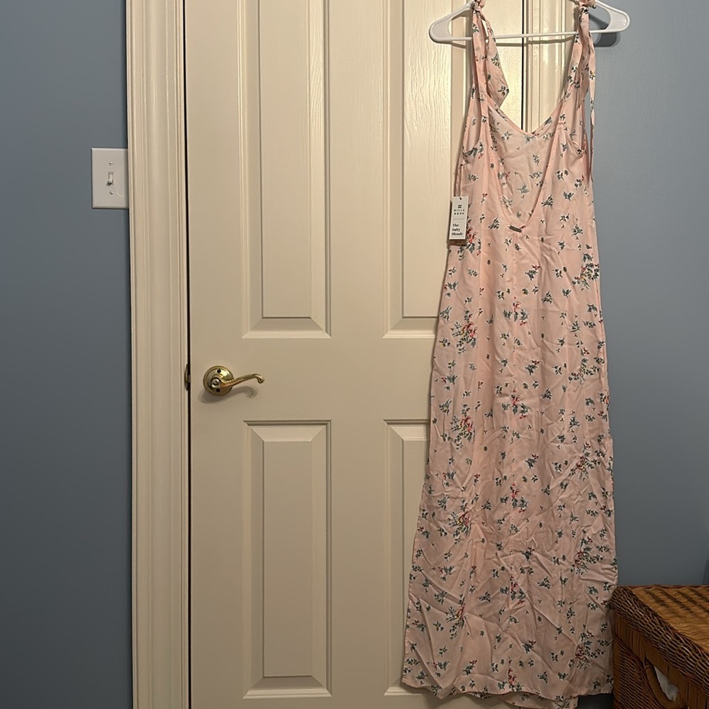 Billabong Pink Floral Maxi Dress with deep V back size XS NWT - Picture 5 of 5